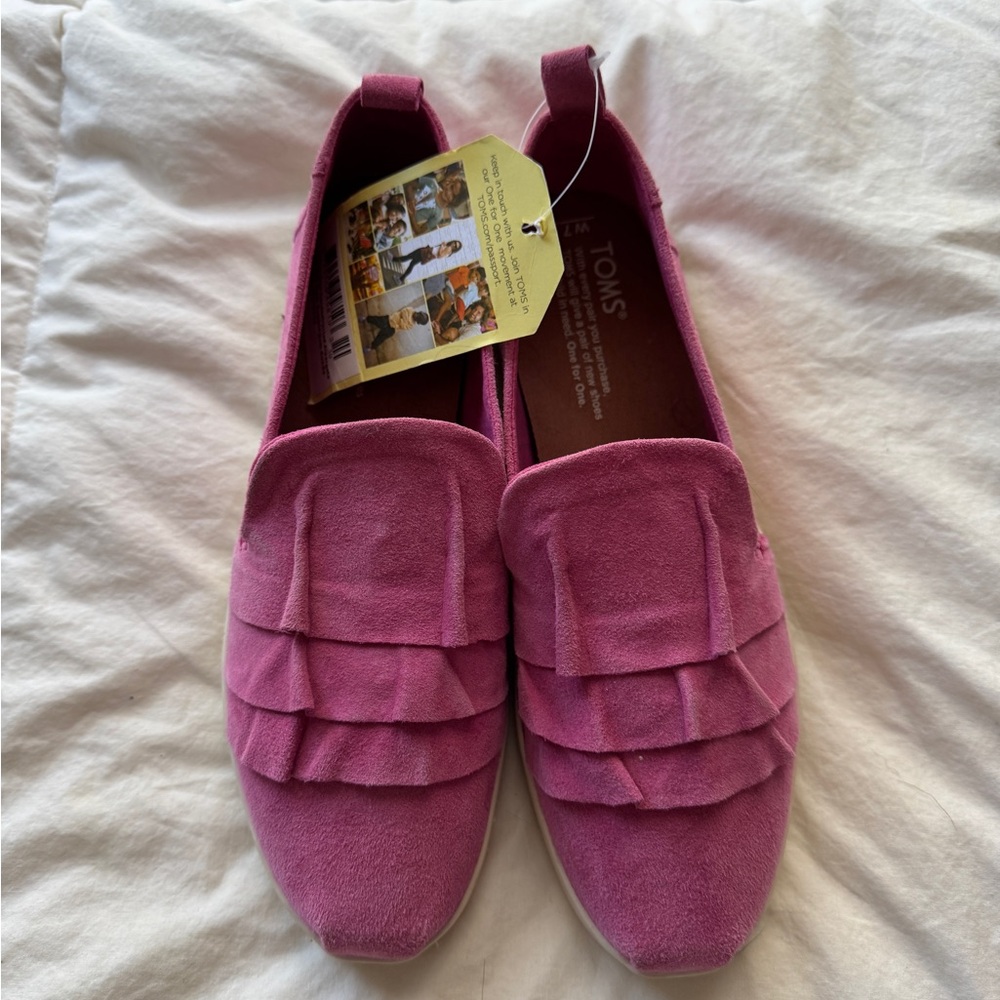 Tom’s Deconstructed Dark pink Alpargata Bubblegum Suede Size 7